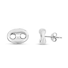 Sterling Silver Puffed Mariner Earrings