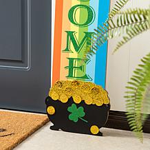St.Patrick's Wooden Rainbow and Pot of Gold Porch Decor