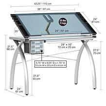 Studio Designs Futura Drafting Table Adjustable Top and Supply Storage