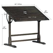 Studio Designs Vintage Solid Wood Drafting Table with Adjustable Top