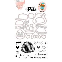 Studio Light KJ Stamp & Cutting Die Building Pets Bear By Karin Joan