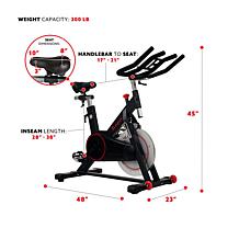 Sunny Health & Fitness Magnetic Belt Drive Indoor Bike w 44lb Flywheel