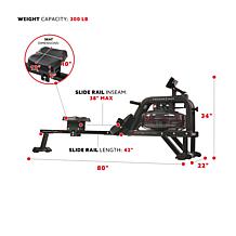 Sunny Health & Fitness Obsidian Surge 500M Water Rowing Machine