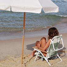 SUNNYLiFE Deluxe Beach Chair in Seagrass Sage with Cooler Pocket