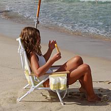 SUNNYLiFE Deluxe Beach Chair Lounger Seat - La Mer Limon Stripe