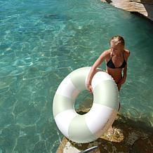 SUNNYLiFE The Vacay Soft Olive Stripe Pool Ring 41.7"