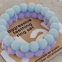 SuperChew Rings Aggressive Chew Toy Set - Lilac & Sky Blue
