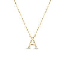 Suzy Levian 14K Yellow Gold .10ctw Diamond Letter Initial Necklace