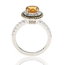 Suzy Levian Round-Cut Citrine, Yellow Sapphire and White Topaz Ring