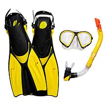 Swimline Thermotech Mesh Bag Snorkeling Set, Fin Size 9-11