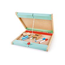 Tabletop Double-Sided Easel with Blackboard and Magnetic Whiteboard