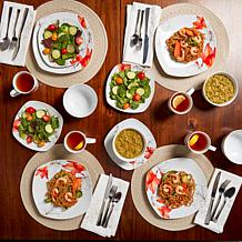 Tabletops Gallery Lily 16-Piece Dinnerware Set - Service for 4