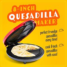 Taco Tuesday 6-Wedge Electric Quesadilla Maker w/ Extra Stuffing Latch