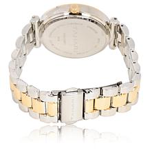 Tahari Two-Tone Women's Dot Marker Crystal-Accented Bracelet Watch