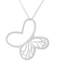 Tanya Moss Sterling Silver Monarch Butterfly Pendant with Chain
