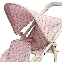 Teamson Kids Olivia's World Polka Dots Princess Twin Jogging Stroller