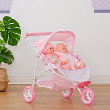 Teamson Kids Olivia's World Twinkle Stars Princess Doll Twin Stroller