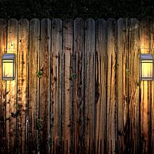 Techko Solar Wall Lantern Amber or White Light Clear Panel