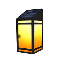 Techko Solar Wall Lantern Amber or White Light Frost Panel
