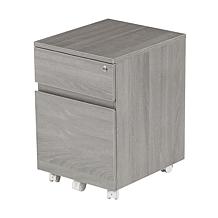 Techni Mobili 2 Drawer Rolling Filing Cabinet with Storage - Grey
