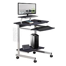 Techni Mobili Compact Computer Cart With Storage - Espresso