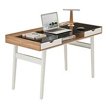 Techni Mobili Compact Computer Desk with Multiple Storage - Walnut
