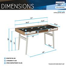 Techni Mobili Compact Computer Desk with Multiple Storage - Walnut