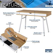 Techni Mobili Modern Multi Storage Computer Desk - Pine