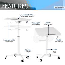 Techni Mobili Sit-to-Stand Mobile Laptop Computer Stand w/Tiltable Top