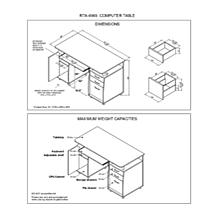 Techni Mobili Workstation Computer Desk with Storage - Chocolate