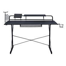 Techni Sport TS-200 Carbon Computer Gaming Desk with Shelving