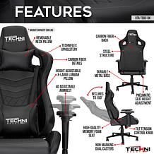 Techni Sport TS-83 Ergonomic High Back Racer Gaming Chair - Black