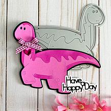 The Stamps of Life 5"x7" Long Neck Dino Shaped Card Fold-it Die Set