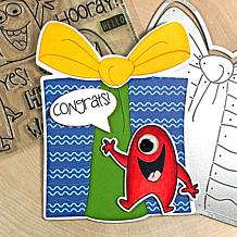 The Stamps of Life Gift Shaped Card Fold-it Die Set with Epoxy Dots