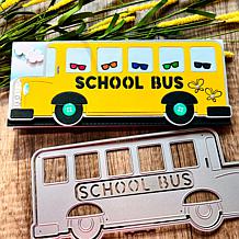 The Stamps of Life School Bus Slimline Shaped Card Fold-it Die Set