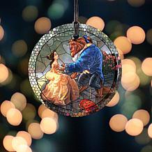 Thomas Kinkade Disney Glass Hanging Print - Beauty and The Beast
