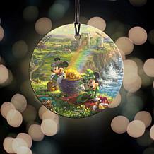 Thomas Kinkade Disney Mickey and Minnie in Ireland Hanging Glass