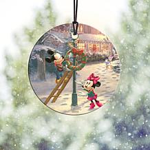 Thomas Kinkade Disney Mickey's Victorian Christmas Hanging Glass