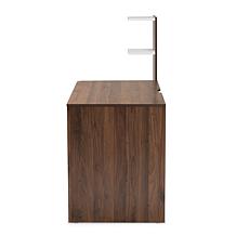 Tobias Two-Tone Wood Storage Computer Desk with Shelves