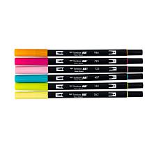Tombow Dual Brush Pen Art Markers - Happy Hour Palette 6-Pack