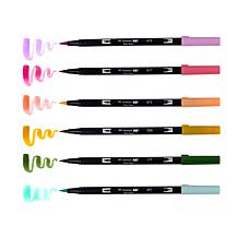 Tombow Dual Brush Pen Art Markers - Teatime Palette 6-Pack