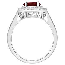 Top Choice Gems 7mm Round Gem and White Topaz Double Halo Ring