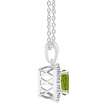 Top Choice Gems 7mm Round Gem and White Topaz Pendant with Chain