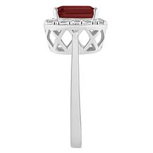 Top Choice Gems 8x6mm Emerald-Cut Gem and White Topaz Halo Ring