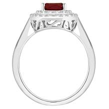 Top Choice Gems 8x6mm Oval Gem and White Topaz Double Halo Ring
