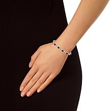 Top Choice Gems Gem and White Topaz 6x4mm Emerald-Cut Halo Bracelet