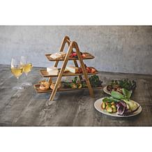 Toscana by Picnic Time Serving Ladder (Acacia Wood)
