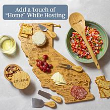 Totally Bamboo XL State Engrave Cutting Board & 6pc Kitchen Set