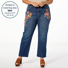 Tower Hill by Christie Brinkley Floral Print Jean
