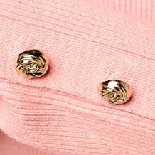 Tower Hill by Christie Brinkley Knot Button Rib Turtleneck Sweater